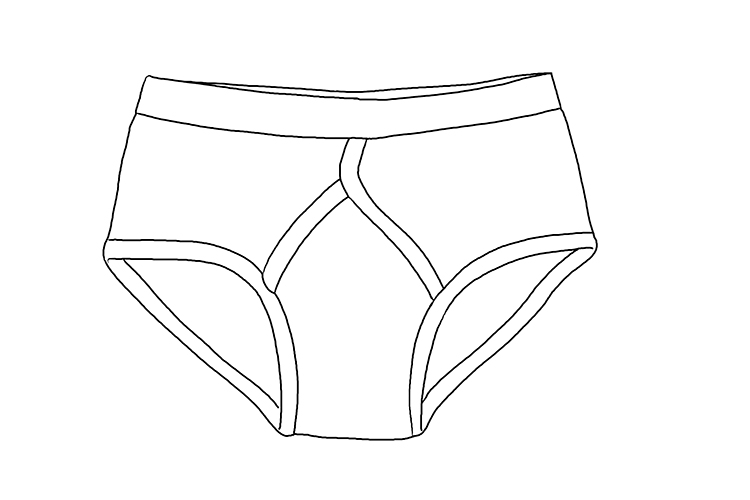 This is an outline (outline) drawing. What is it about? a pair of briefs.